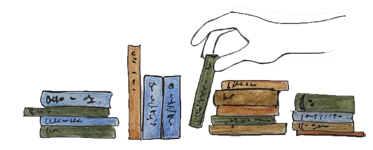 Bookshelf with stories